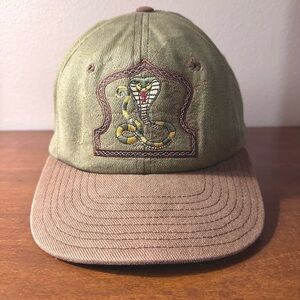 Reptile Embroidered Cap - Green and Brown
